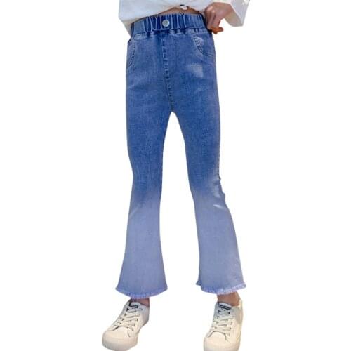 Jeans Girl Solid Color Jeans Girls Casual Style Kid Jeans Spring Autumn Childrens Clothes 6 8 10 12 14