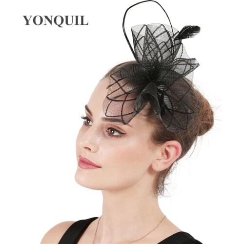 Elegant Women Tulle Mesh Headwear Hair Pin Bride Fashion Fasciantor Hats Formal Dress Party Dinner Fedora Cap Occasion Headdress