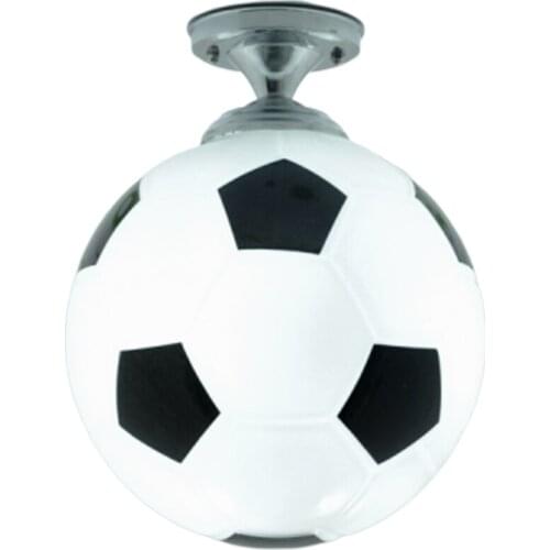 Soccer Ball Children Room Glass Led Ceiling Light Football Kids Room Led Lamp Bedroom Bar Ceiling Lights Home Lighting-Black+Wh