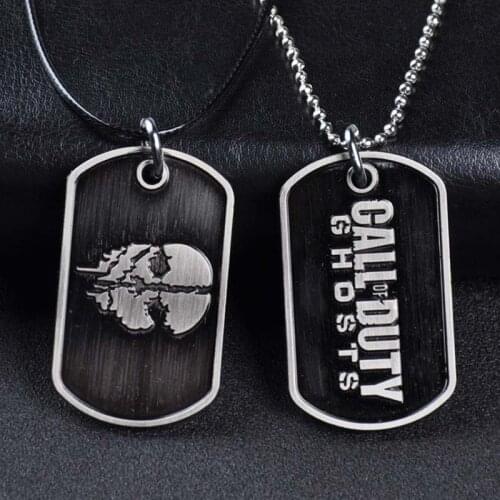 Game Call Military Ghosts Necklace Dog Tag Charm Pendant Necklace Duty Metal Keychain Jewelry Accessries