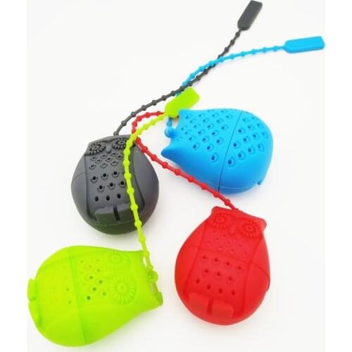 Creative Cute Owl Tea Strainer Tea Bags Food Grade Silicone loose-leaf Tea Infuser Filter Diffuser Fun Cartoon Tea Accessories