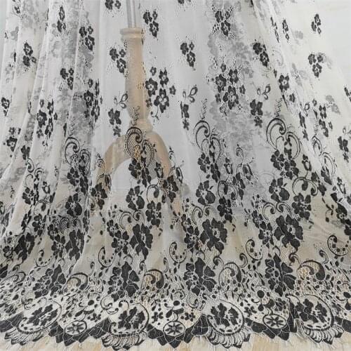 3 M/ Pcs Exquisite France Eyelash Lace Fabric White Handmade Diy Curtain Decorative 150CM Wide Clothes Accessories