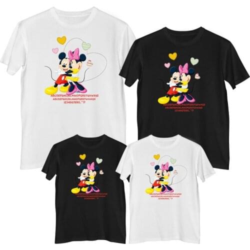 Disney Mickey Mouse Minnie Mouse T-shirt Summer Comfortable 100% cotton Fashion womens t-shirt 2021 childrens clothing girls
