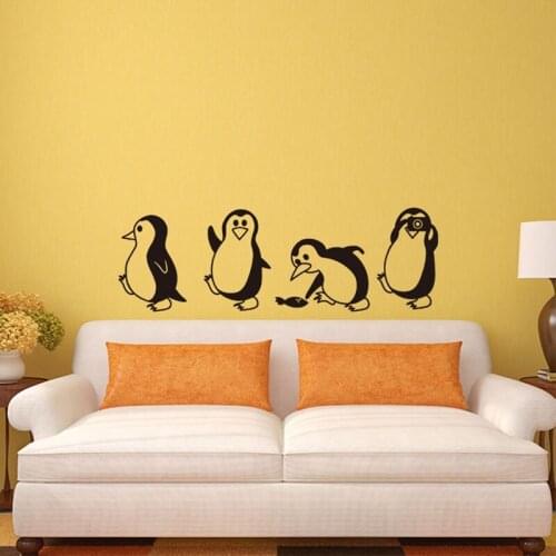 Havea Nice Day Cute Animals Penguin Refrigerator Sticker Fridge Kitchen Fridge Wall Stickers Art For Home Decoration