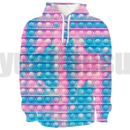 Fashion 3D Crewneck Sweatshirt Anime POP It Hoodie Tops Rainbow POP Fidget Hoodies Men Pullover Oversized Streetwear Teenagers