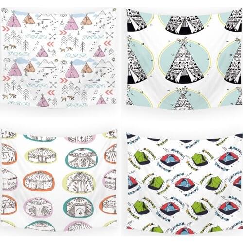 Cartoon tent cactus tapestry wall tarot tapestry witchcraft college dorm tapestry psychedelic kawaii room decor pink mandalas