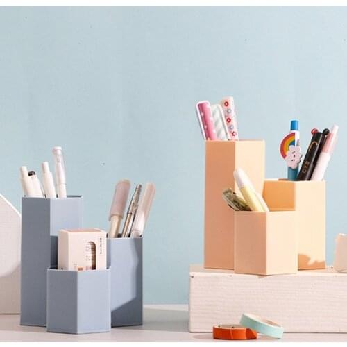 3 Lattices Desktop Table Organizer Makeup Brush Storage Box Cosmetics Pen Holder Box Household Room Office Stationery Supplies