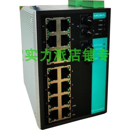 New Original Spot Photo For MOXA EDS-516A-MM-ST 2 Optical 14 Electrical Ports Industrial Ethernet Switch