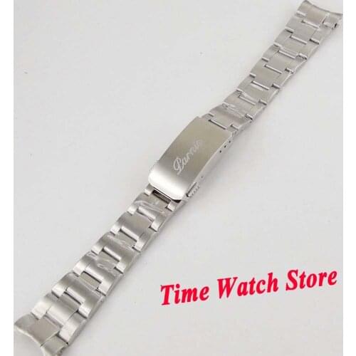 PARNIS 20mm width Center bright 316L stainless steel watch strap bracelet band Fit 40mm SUB mens watch S5