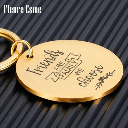 Personalized Round Key chain Gifts Engraved Bless Gift For Birthday Free Shipping Girl Keying Custom Keychain charms Pendant