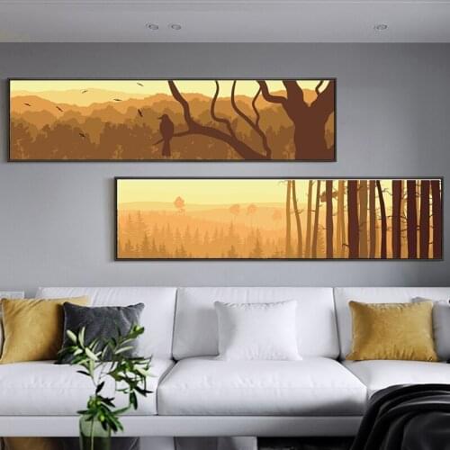 Yellow Landscape Poster Nordic Art Print Scandinavian Canvas Painting Wall Picture For Bedroom Modern Oil Painting Home Décor