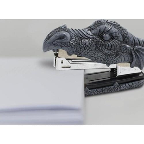 Resin Dragon Head Stapler Portable Book Paper Stapling Manual Staplers Office School Accessories Portable Bookbiding Stationery