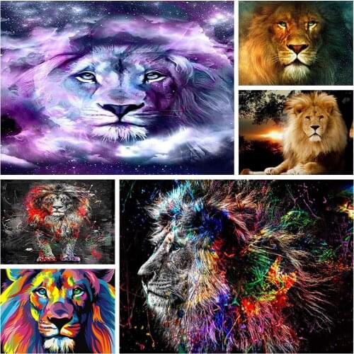 Full Round Drill Diamond Painting Lion 5D DIY Diamond Embroidery Animal Mosaic Picture Wall Art Decor