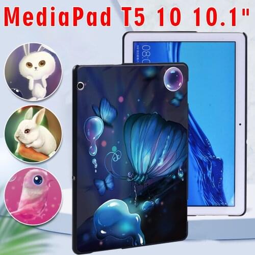 Case for Huawei MediaPad T5 10 10.1 Inch Ultra-thin Back Plastic Tablet Protective Cover + Stylus