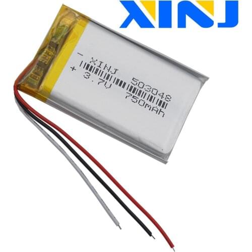 XINJ 3.7V 750mAh 3wires for thermistor Lithium Polymer Li-Po Battery 503048 For Camera PDA MID ipod Bluetooth device DVD tv box