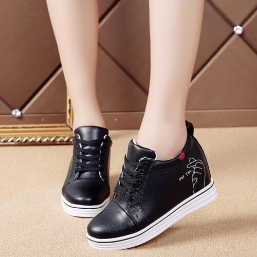 2019 wedge with casual platform womens shoes fashion waterproof platform increased 8CM high-heeled womens casual shoes