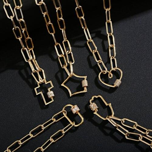 Hollow Heart Choker Necklaces for Women Statement Necklace Heart Chain Cross Pendant Necklace Jewelry Gift