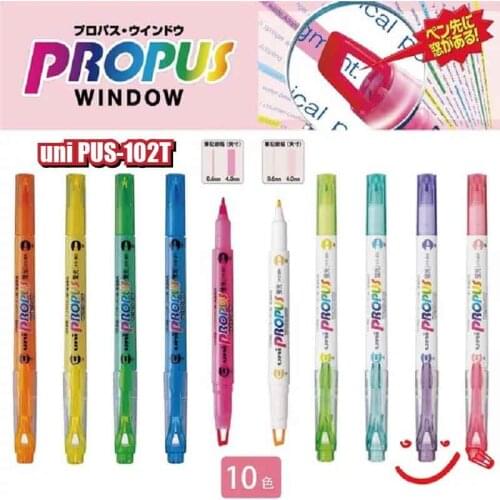 1 Set Japan uni PROPUS WINDOW Highlighter pen Marker Pen PUS-102T Student Office 5 Colors Set