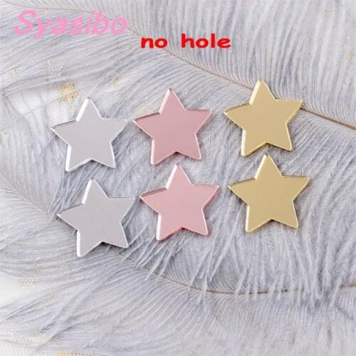 10pcs/lot) AC1620-25mm Acrylic Star For Earring (No stud) Gold/Silver/Rose Mirror Star DIY Laser Cutout