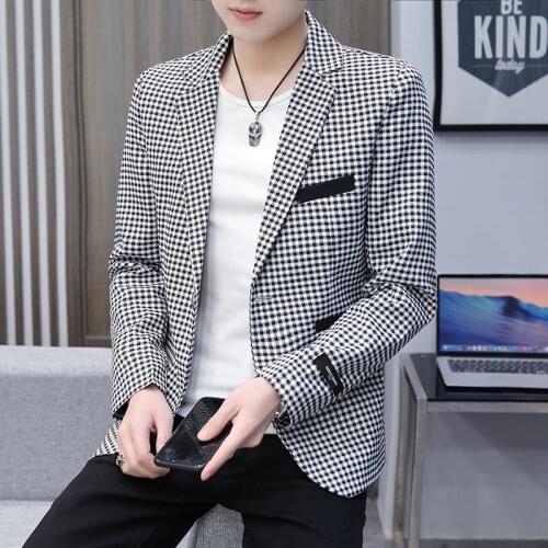 2021 new mens spring and autumn casual single West Korean version slim fashion youth trend small suit