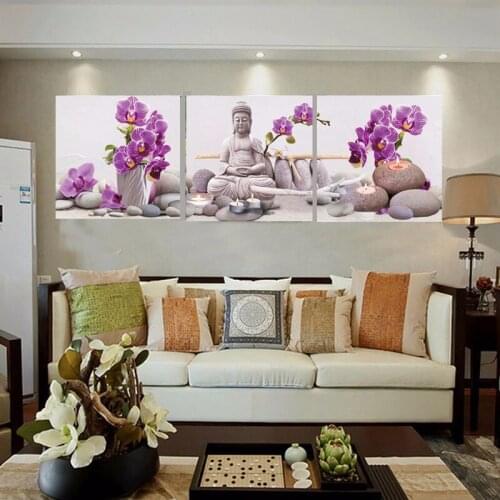 3 Piece Canvas Painting Wall Art Picture Modern Buddha Print Painting on Canvas Living Room Home Wall