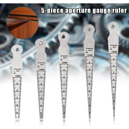 5pcs/set Feeler Gauge Tapered Ruler Hole Inspection Measuring Tool Triangular Wedges Ruler J99Store