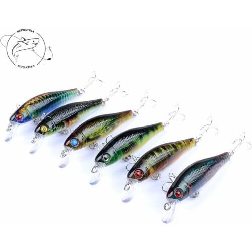 6Pcs/Lot 3D Painting Crankbait Sea Fishing Lure 8.5cm/8.7g Artificial Hard Bait Bass Wobblers Japan Topwater Minnow Fish Lures