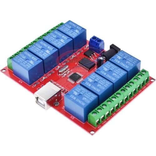 8 Channel DC 12V Relay Module Computer USB Control Switch Driver PC Intelligent Controller For Smart Home