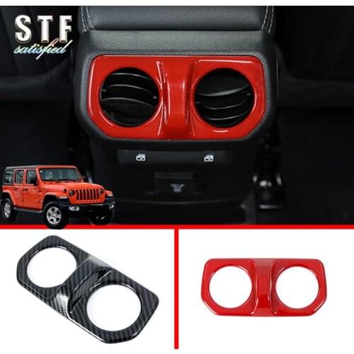 ABS Interior Rear Air-Condition Vent Outlet Full Cover Trim For Jeep Wrangler JL 2018 2019