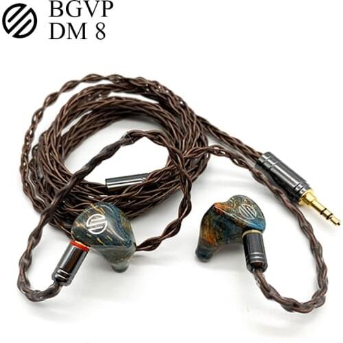 BGVP DM8 Original New Arrival 8BA unit wired MMCX Monitor Detachable Audio 3.5mm Cable Hifi earphones IN Ear earbuds headset