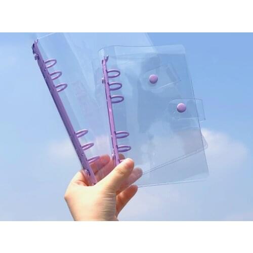 Color A5 A6 Loose Leaf Cover-Photo Organizer Diary-Bullet Transparent Case Binder Agenda Stationery Supplies