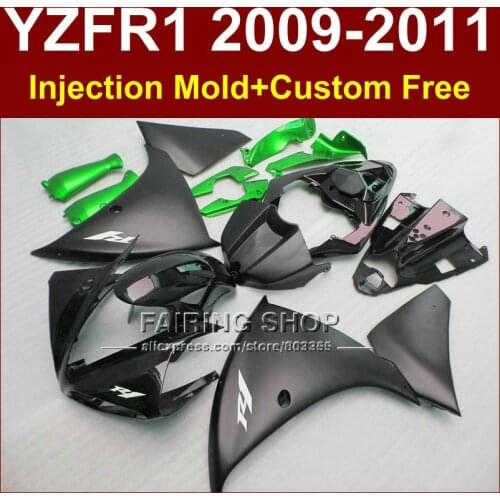 Motorcycle parts for YAMAHA fairings YZF-R1 09 10 11 12 Flat black bodywork YZF1000 +7Gifts Injection YZF R1 2009 2010 2011 R1