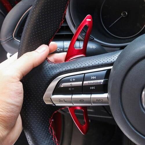 For Mazda CX30 CX-30 2020 2021 Car Steering Wheel Shift Paddle Extension Shifter Aluminum Alloy Red Protection Cover Accessories