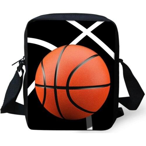 ELVISWORDS Fashion School Bags Teenager Boys Messenger Bags Ball Pattern School Bag Kids Bag Travel Crossbody Mochila Escolar