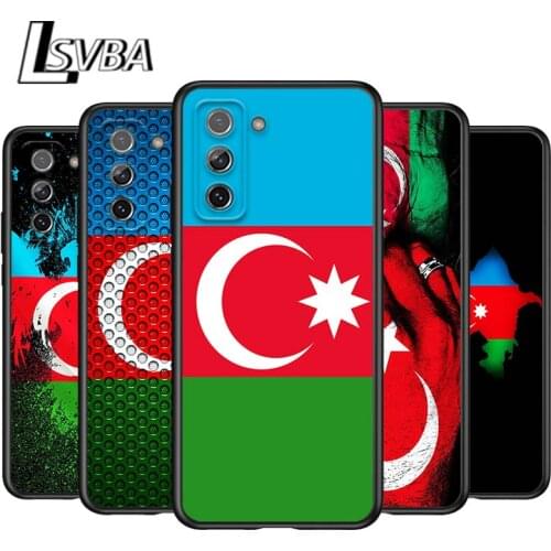 Azerbaijan Flag for Samsung Galaxy S21 Ultra Plus Note 20 10 9 8 S10 S9 S8 S7 S6 Edge Plus Black Soft Phone Case