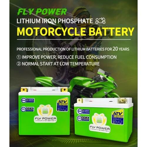 FLY19BL-BS 12V Motorcycle LiFePO4 Battery Lithium iron Phosphate Scooter Batteries BMS 560A CCA 140Wh For ATVs UTVs YT19BL-BS