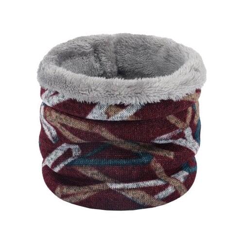 KENSHELLEY Wholesale Cheap Fashion Warm Neckline Multicolor Printing Woven Jacquard Neck Gaiters Fake Fur Lining Infinity Scarf