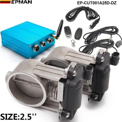 Exhaust Control Valve Dual Set w Remote Cutout Control For 2"/2.25"/2.5"/2.75"/3" Pipe 2 sets EP-CUT001A25D-DZ