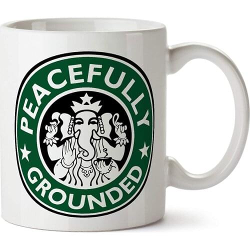 Peacefully Grounded Ganesha Coffee Mug 11 Ounce Tea