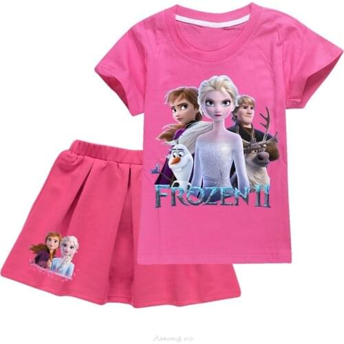 Disney Frozen Baby Kids Clothes Sets Fashion Girls Princess Dress + T Shirt 2 Pcs Set 2-16 Age Tutu Dress Sets