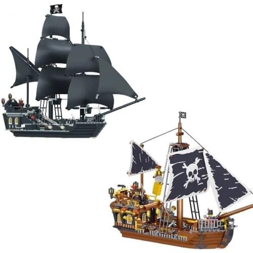 Galleon Technic Caribbean Pirate Black Pearl Blocks 3D Model Ship Model Sailboat Building NOBOX CGStore