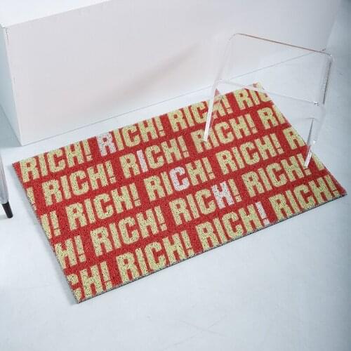 Rich Printed Door Mat Carpet PVC Anti-slip Silk Loop Dustproof Home Door Mat Hallway Custom Size Rectangle Entrance Mat Carpet