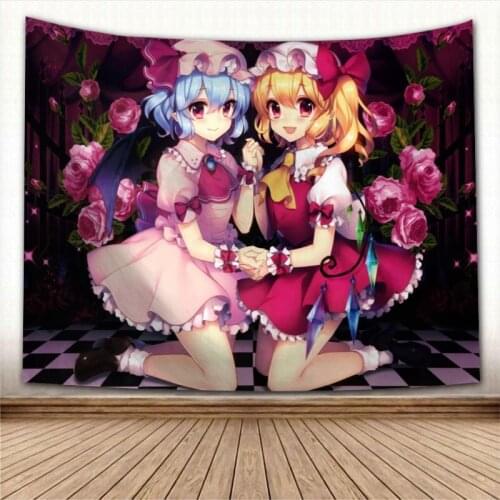 Beautiful Touhou Girl Anime Tapestry Wall Hanging Wall Fabric Tapestry Art Home Decoration Sleeping Pad Wall Carpets Dorm Decor