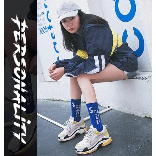 SGEDONE Cool hip hop Street Skateboard Socks Autumn Winter Long Men Women Personality Socks Tide Side Tall Letter Funny Socks