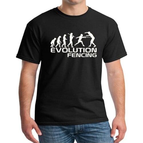 Men Casual T-Shirt 100% Cotton O-Neck Evolution T Shirt Fechten Hobby Fight Fencing Fashion Brand Clothing Camisetas xs-3XL