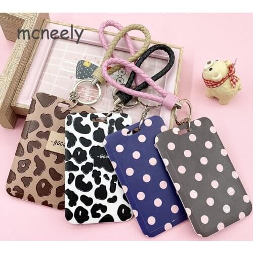 New Leopard Ripple Point Card Cover Campus Student Meal Card Holder Chest Card Work Certificate Bus Card Factory Wholesale