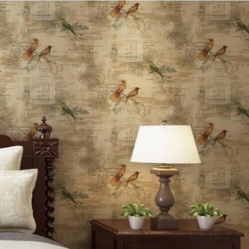 Beibehang papel parede Chinese Floral Birds Wallpaper Bedroom TV Background Wall Covering Wedding Decoration for Home Decoration