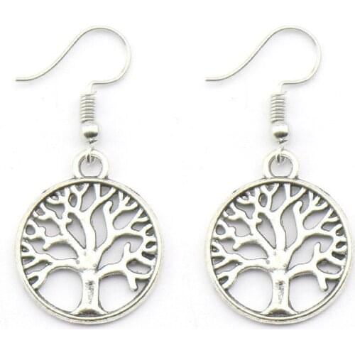 Stereoscopic Hollow Carved Om Symbol Charm Dangle Earring Pentacle Charming Drop Earring Tree Of Life Jewelry For Women Gift