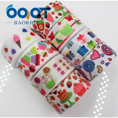 OOOT BAORJCT 17544 ,22MM Ice cream cake candy Printed grosgrain ribbon, DIY handmade Hair accessories Material wedding gift wrap