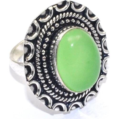 Genuine Chalcedony Ring Silver Overlay over Copper, USA Size : 8.25 , R7420